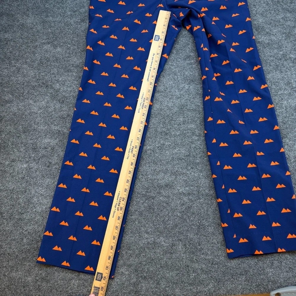 Shinesty Pants Men 32x32 Blue Orange Mountain Print Dress Pants Polyester